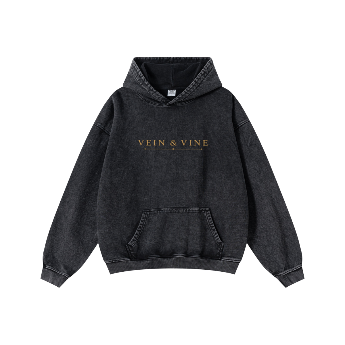 480GSM Men’s Heavyweight Pigment-Wash Hoodie Snowflake Grey
