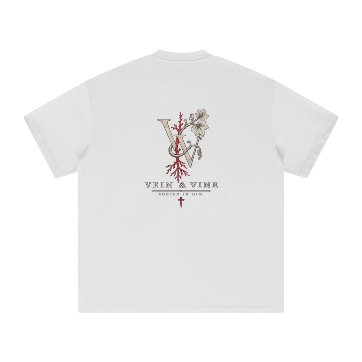 305GSM Unisex FOG Earth-Tone 20-Color Drop-Shoulder T-shirt White