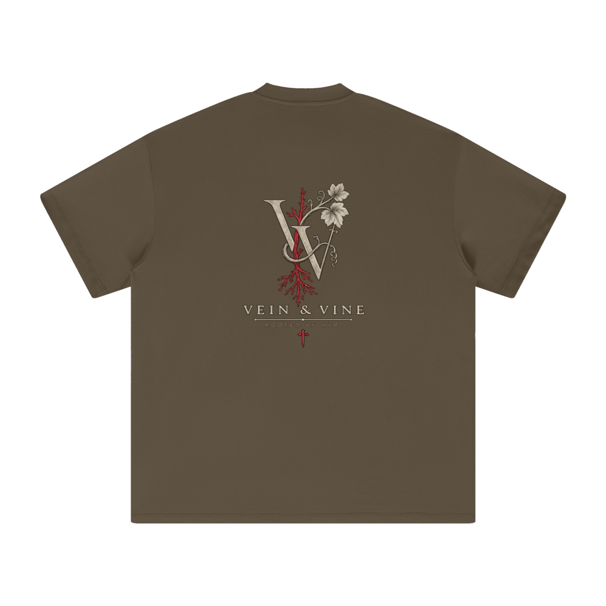 305GSM Unisex FOG Earth-Tone 20-Color Drop-Shoulder T-shirt Brown