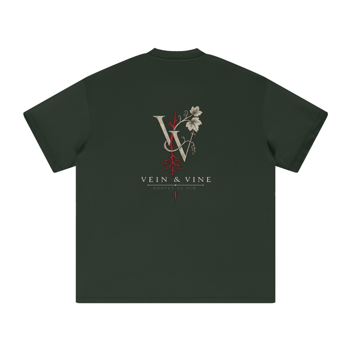 305GSM Unisex FOG Earth-Tone 20-Color Drop-Shoulder T-shirt Dark Green