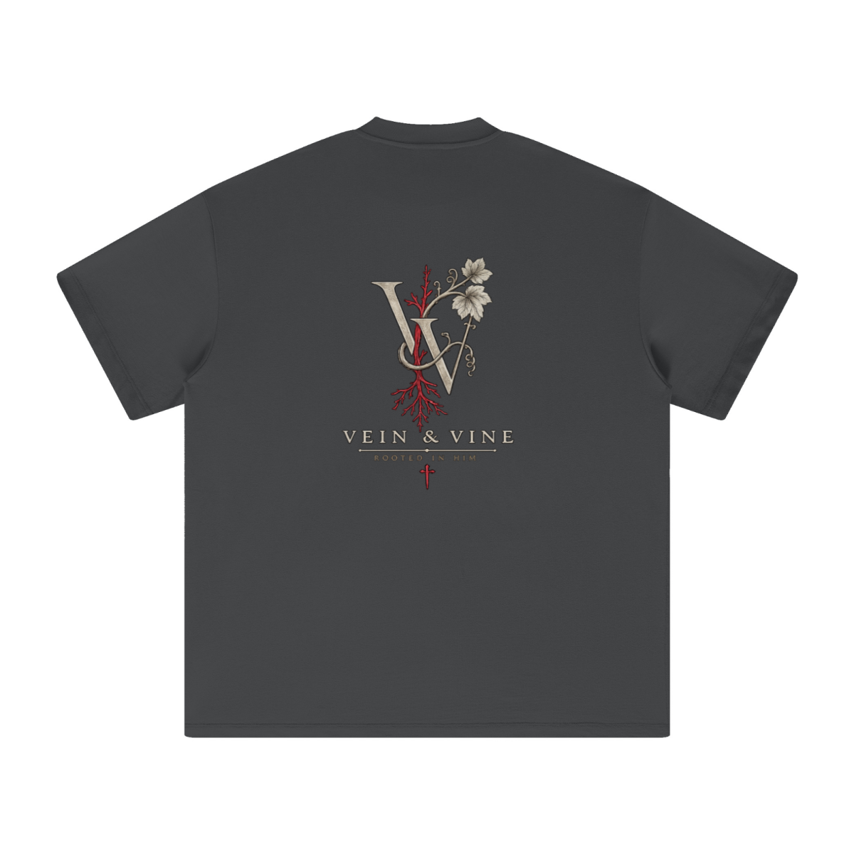 305GSM Unisex FOG Earth-Tone 20-Color Drop-Shoulder T-shirt Dark gray