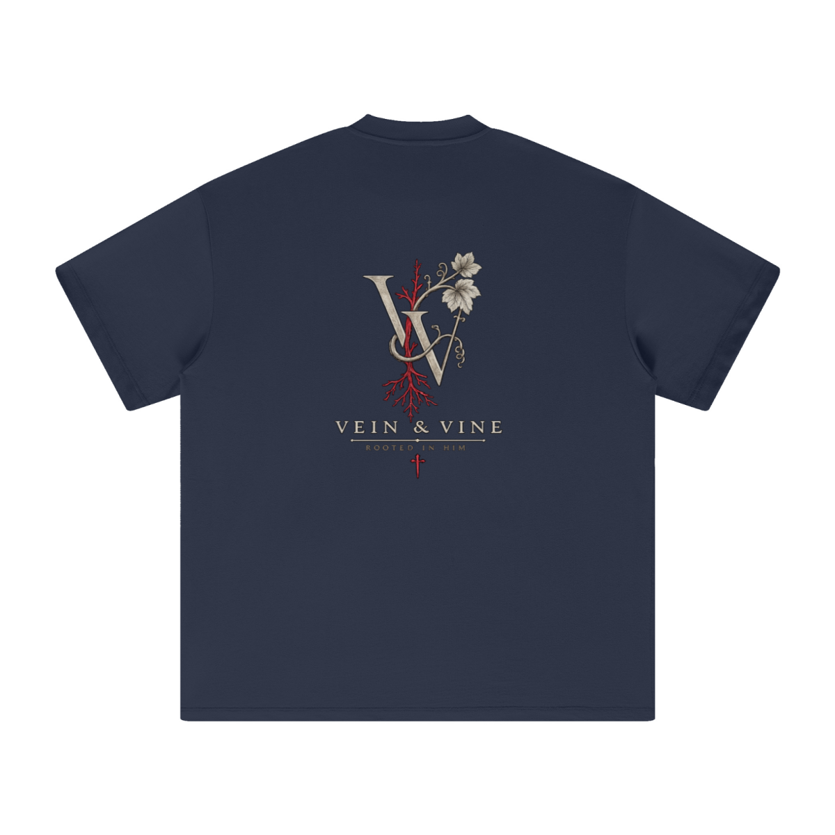 305GSM Unisex FOG Earth-Tone 20-Color Drop-Shoulder T-shirt Dark blue