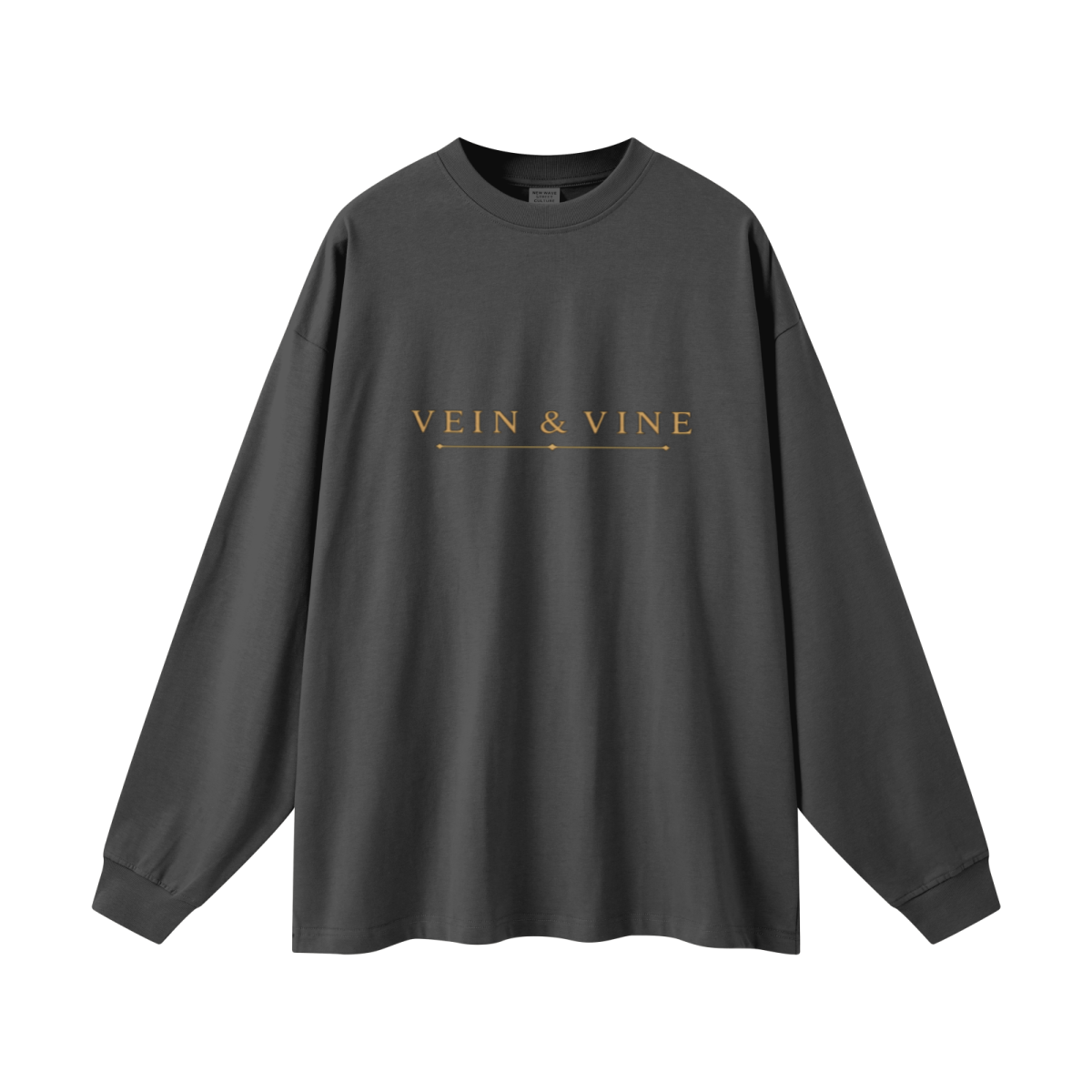 305GSM Unisex Premium Heavyweight Double-Yarn Plain Fabric Earth-Tone Basic Layering Long sleeve Carbon Grey