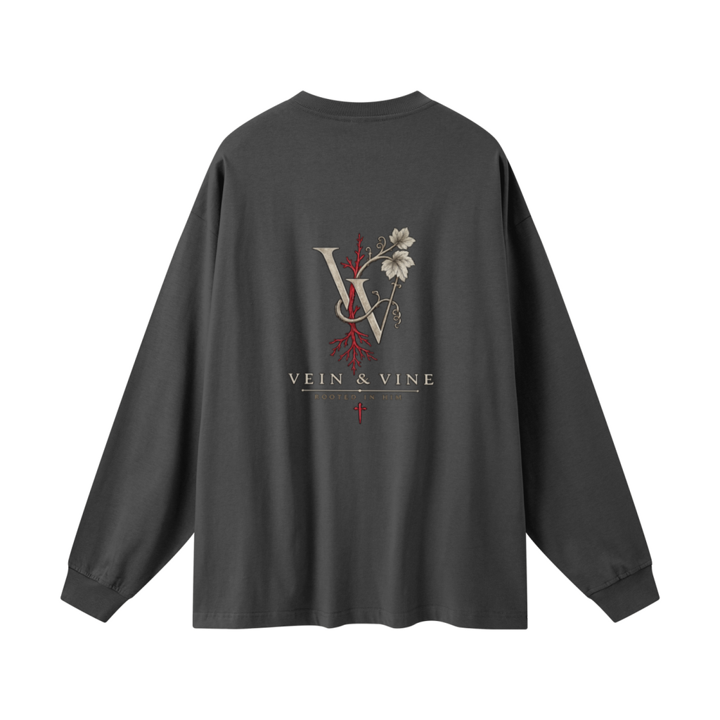 305GSM Unisex Premium Heavyweight Double-Yarn Plain Fabric Earth-Tone Basic Layering Long sleeve Carbon Grey