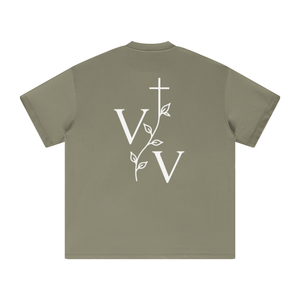 305GSM Unisex FOG Earth-Tone 20-Color Drop-Shoulder T-shirt Light Green