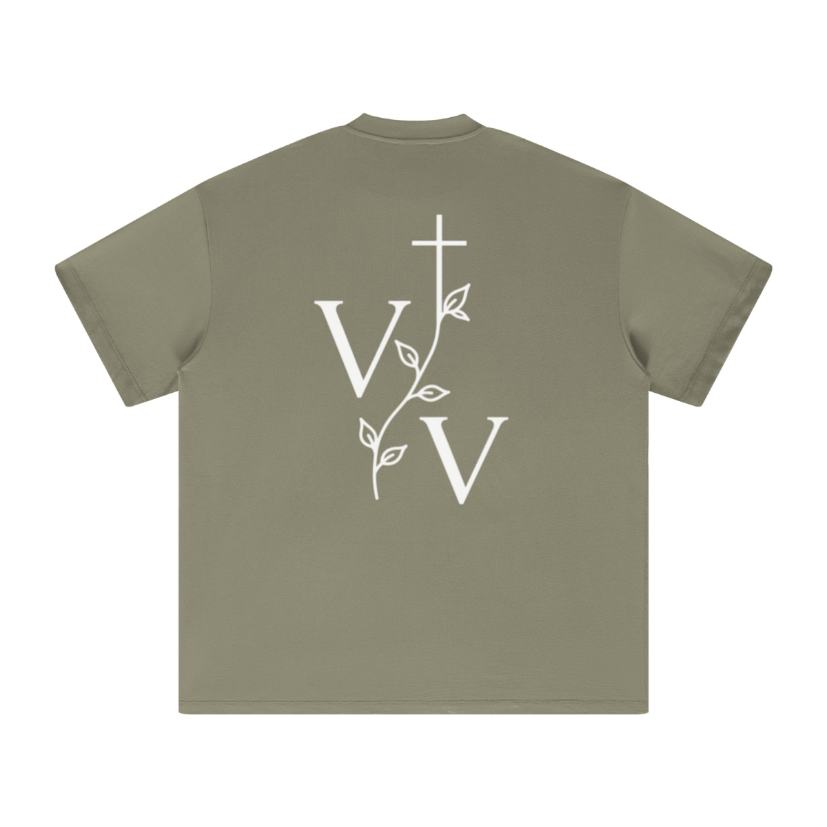 305GSM Unisex FOG Earth-Tone 20-Color Drop-Shoulder T-shirt Light Green