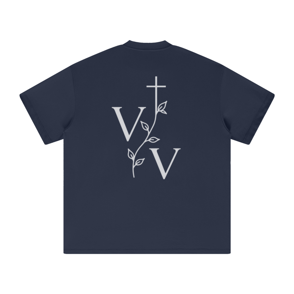 305GSM Unisex FOG Earth-Tone 20-Color Drop-Shoulder T-shirt Dark blue
