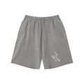 370GSM Unisex Heavyweight Raw-Edge Pigment-Washed Shorts Medium gray