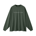 305GSM Unisex Premium Heavyweight Double-Yarn Plain Fabric Earth-Tone Basic Layering Long sleeve Dark Green