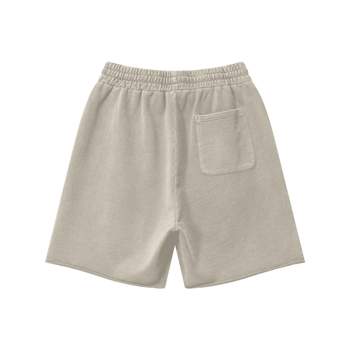 370GSM Unisex Heavyweight Raw-Edge Pigment-Washed Shorts Grey Apricot