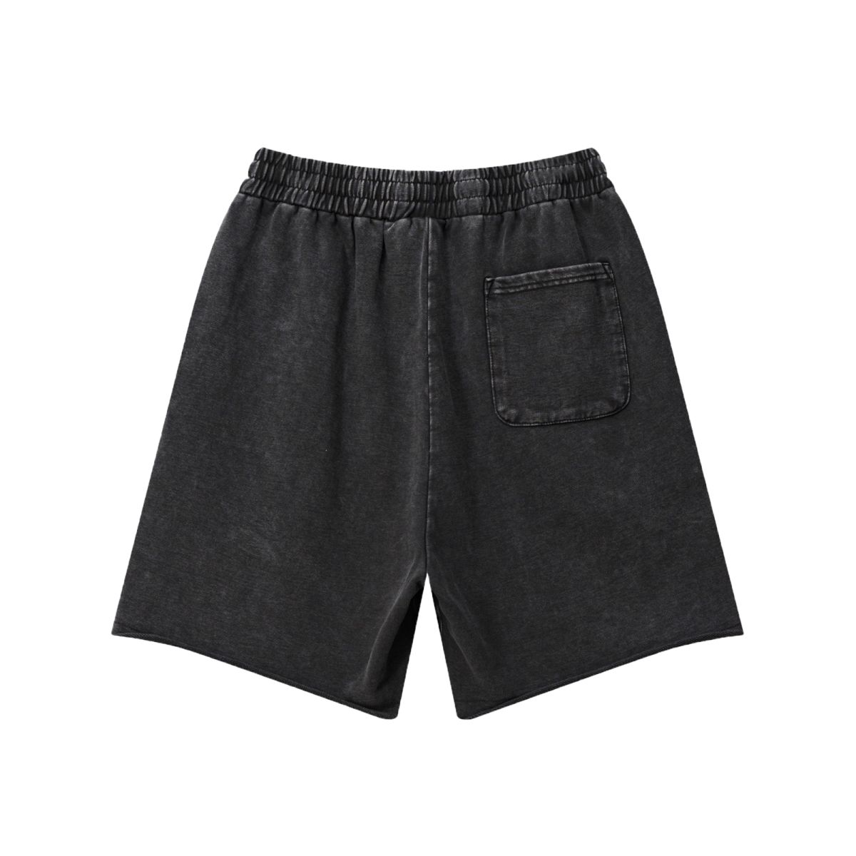 370GSM Unisex Heavyweight Raw-Edge Pigment-Washed Shorts Snow wash Grey
